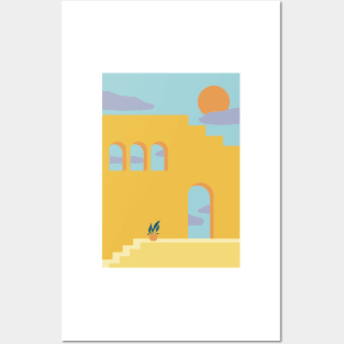 Bold Mediterranean Colour Block Print Posters and Art